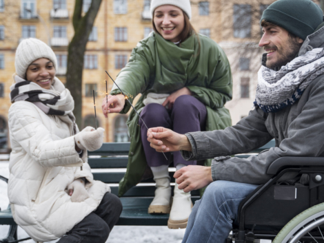 women-enjoying-time-with-their-friend-wheelchair